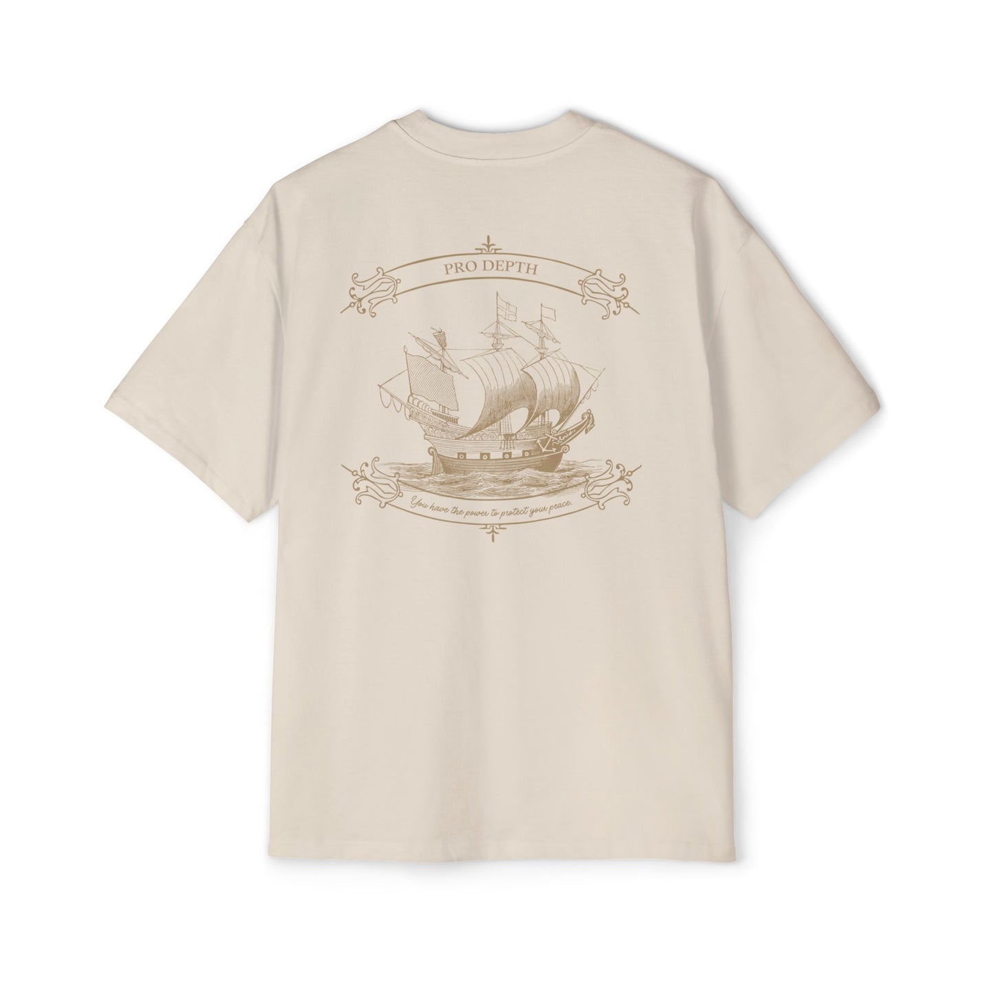 Pro Depth Men's Heavy Oversized Tee - Nautical Ship Design