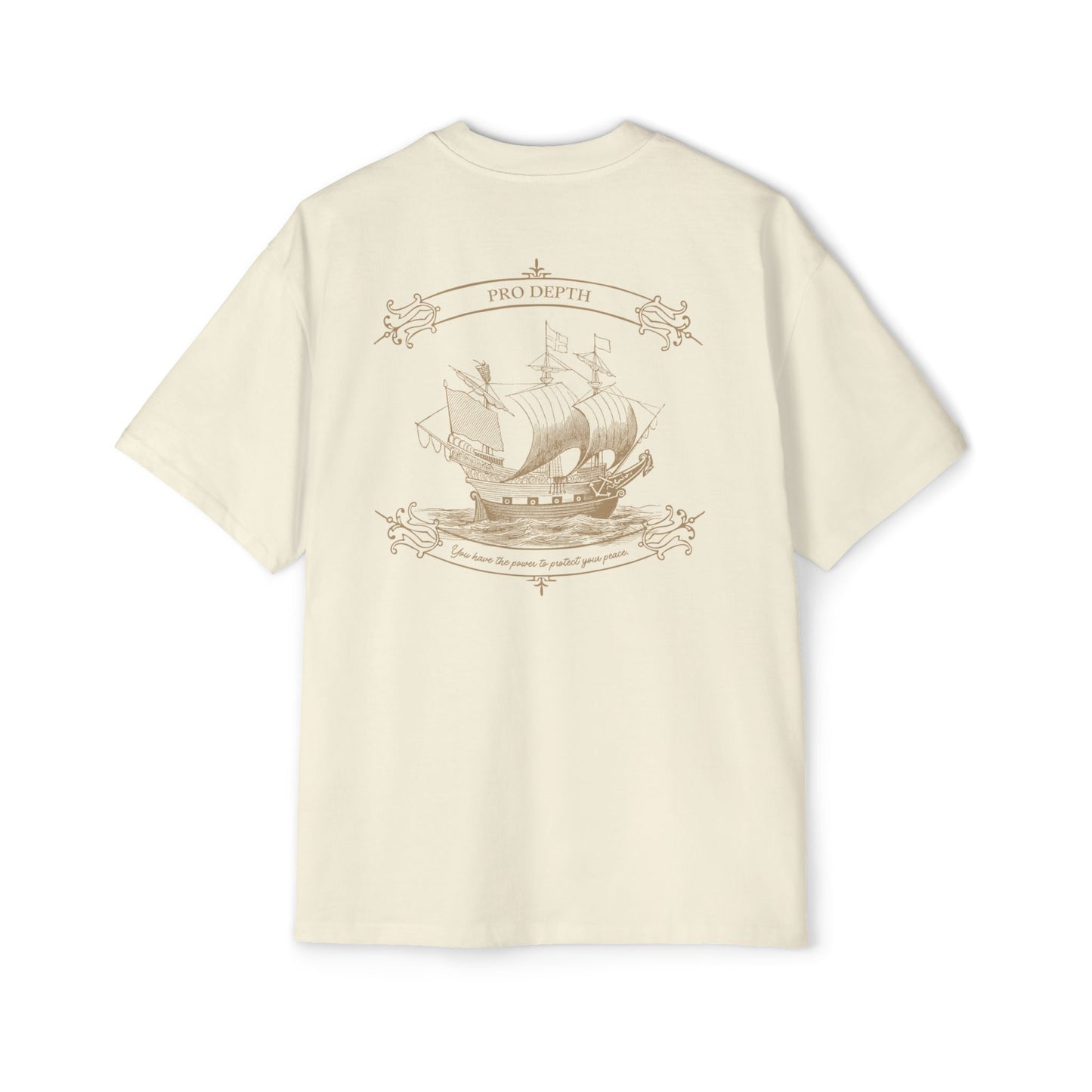 Pro Depth Men's Heavy Oversized Tee - Nautical Ship Design