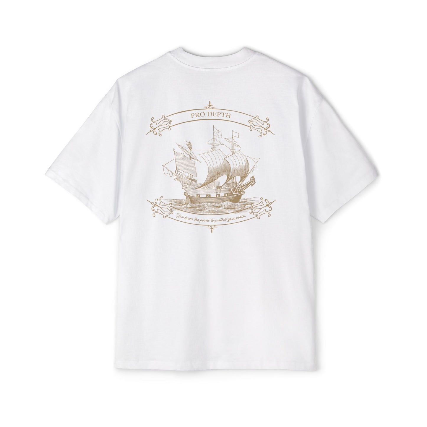 Pro Depth Men's Heavy Oversized Tee - Nautical Ship Design